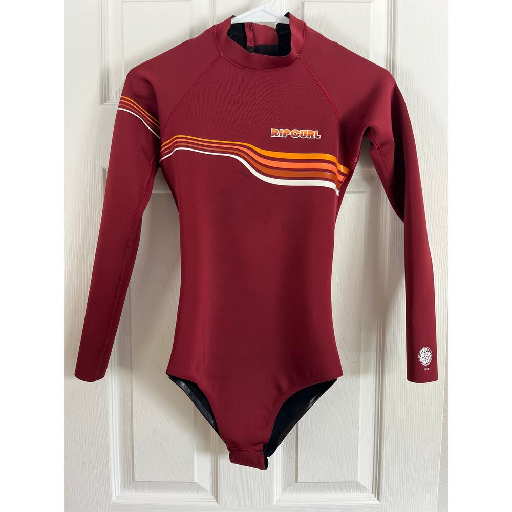 Rip Curl• G BOMB Cheeky 1mm Long Sleeve Spring Suit Wetsuit Maroon - Picture 3 of 17